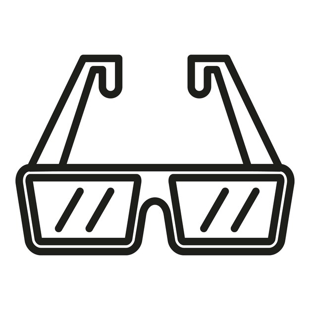 Vector de contorno de icono de anteojos visuales Prueba ocular Salud del médico