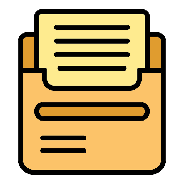 Vector de contorno de icono de aprendizaje de SMS Caso de estudio Aprende el éxito de color plano