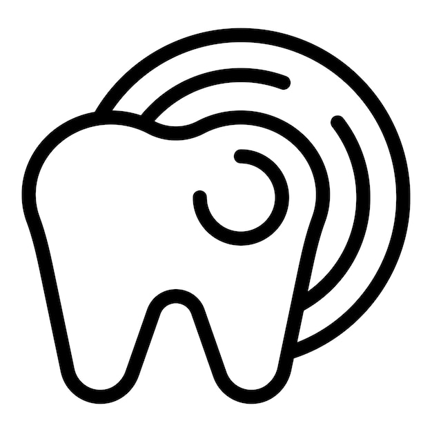Vector de contorno de icono de atención dental Higiene bucal