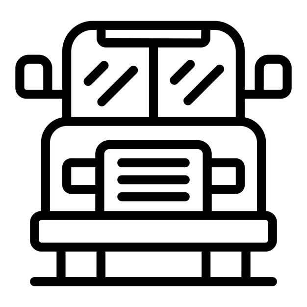 Vector de contorno de icono de autobús escolar Educación para discapacitados Aprendizaje infantil