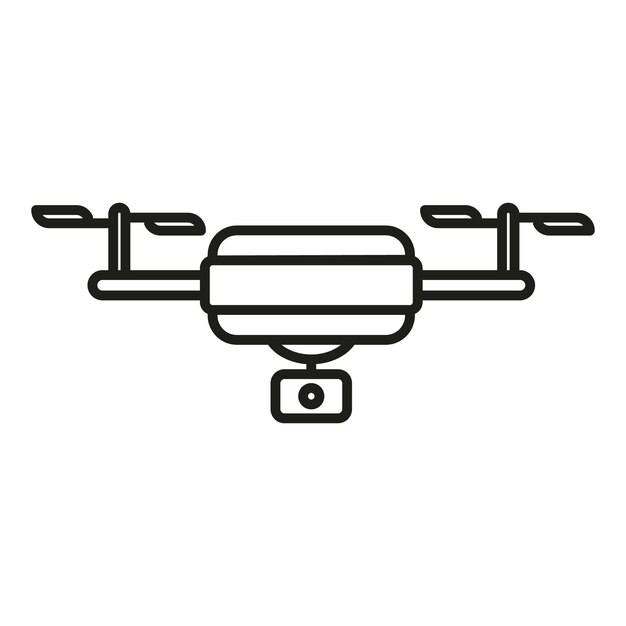 Vector de contorno de icono de avión no tripulado espía moderno Sistema de examen seguro aéreo