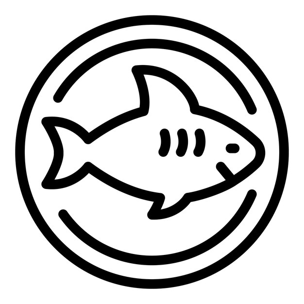 Vector de contorno del icono de avistamiento de tiburones Área de natación peligrosa