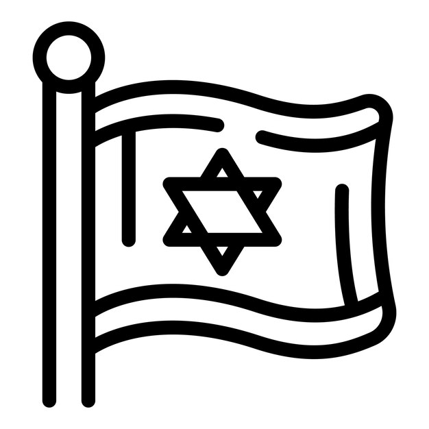 Vector vector de contorno del icono de la bandera de israel arquitectura urbana