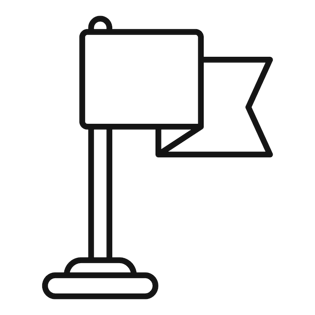 Vector de contorno del icono de la bandera del localizador de la tienda Centro de la calle del mapa