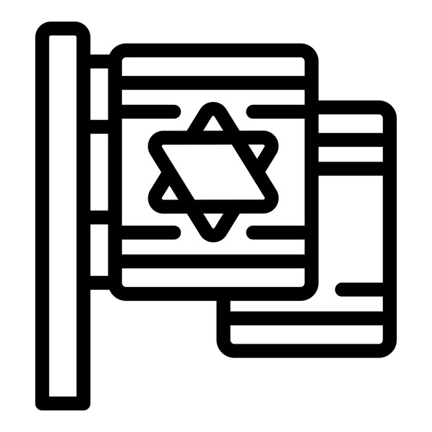 Vector de contorno del icono de la bandera del país israel tel aviv
