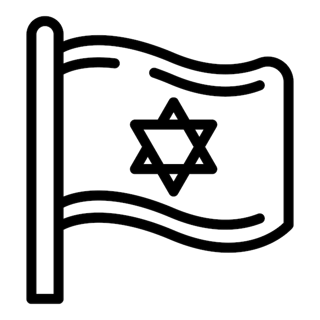 Vector vector de contorno del icono de la bandera de tel aviv país de israel