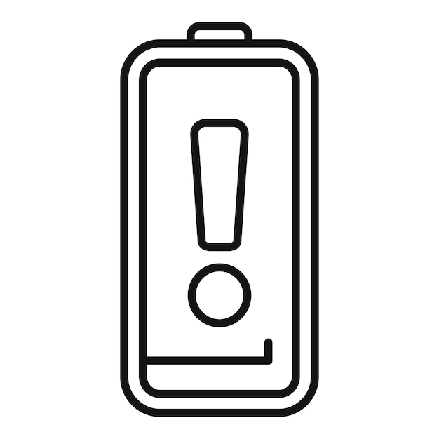 Vector de contorno del icono de la batería alcalina vacía Proceso de carga