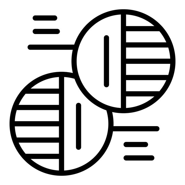 Vector de contorno de icono de bolas de gráfico Motor de servicio Seo web