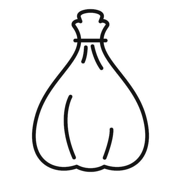Vector de contorno del icono de la bolsa de basura de limpieza Elemento del paquete