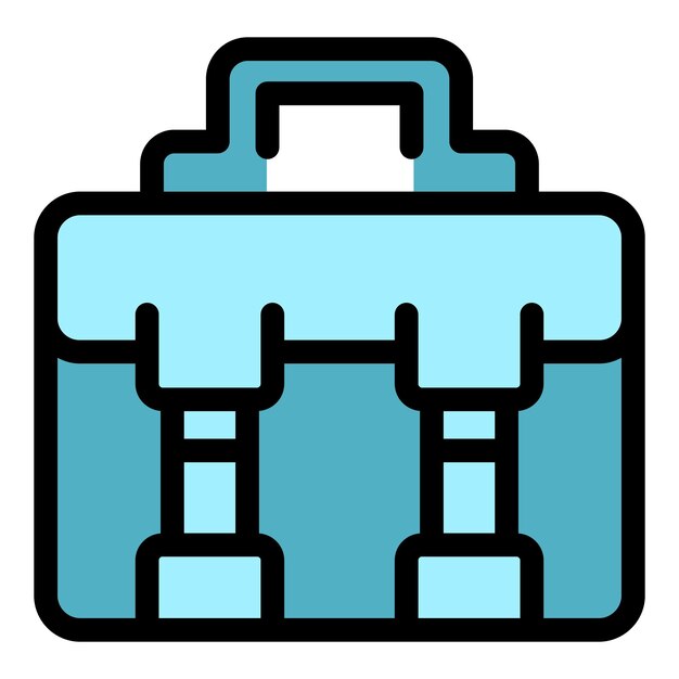 Vector de contorno del icono de la bolsa de herramientas Caso del kit de herramientas Corazón plano de la caja de herramientas de reparación