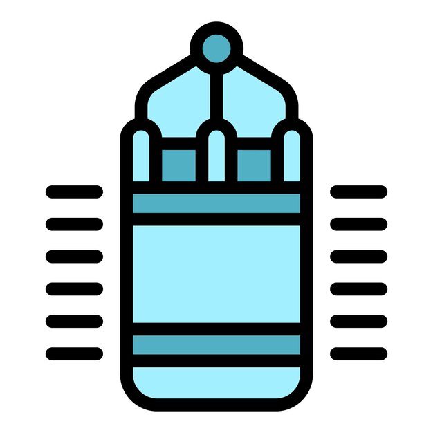 Vector de contorno del icono de la bolsa de punch Equipo de gimnasio Color plano de cardio deportivo