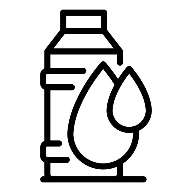 Vector de contorno del icono de la botella de ahorro de agua Eco limpio Cuidado de la bebida