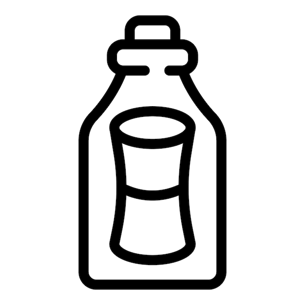 Vector de contorno del icono de la botella del contenedor de mensajes Tapón de señal