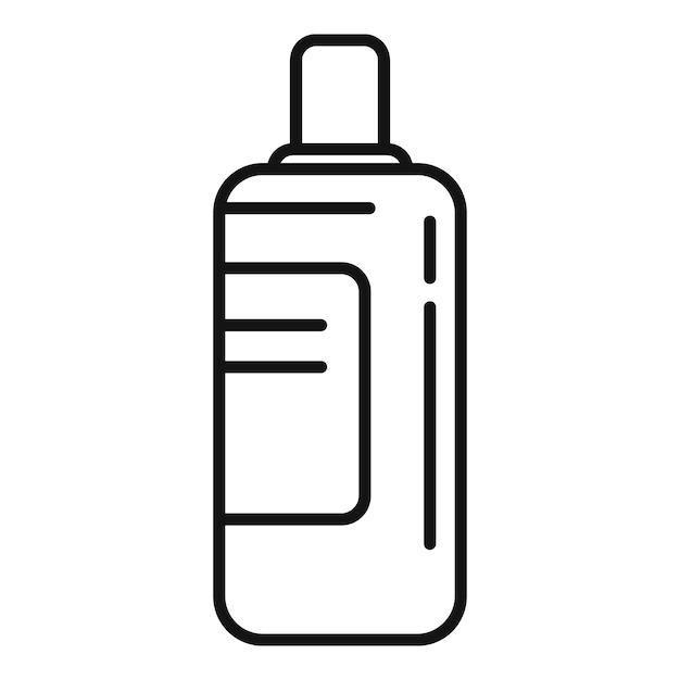Vector de contorno del icono de la botella de loción Anuncio de cosméticos en el campo