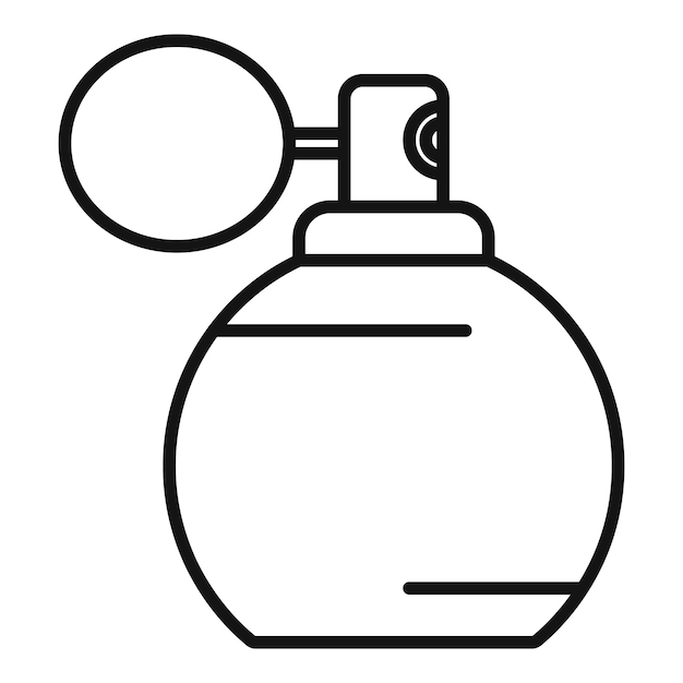 Vector de contorno del icono de la botella de perfume Tratamiento femenino
