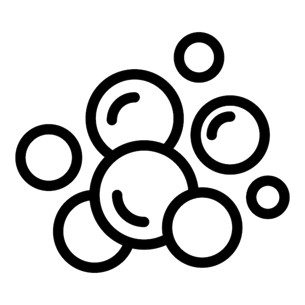 Vector de contorno del icono de las burbujas de limpieza Limpieza espuma de jabón