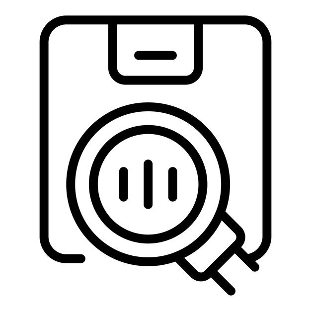 Vector de contorno de icono de búsqueda de paquetes Control digital Producto de gestión