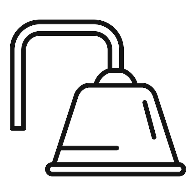 Vector de contorno del icono del cabezal de la ducha de goma Bienestar en el baño