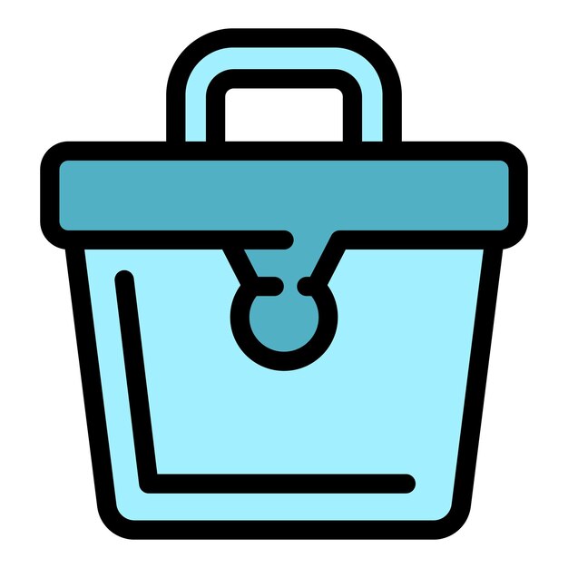 Vector de contorno del icono de la caja de herramientas de inicio Caja de herramientas reparación carpintero color plano