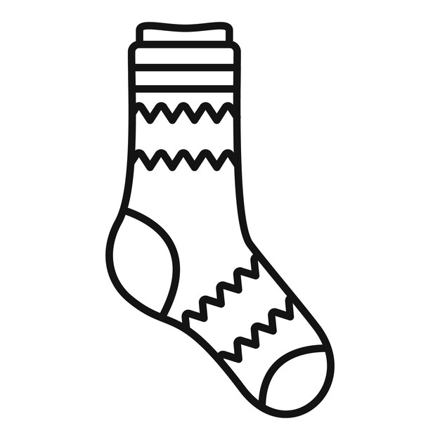 Vector de contorno de icono de calcetín alto Colección deportiva Calcetín de moda