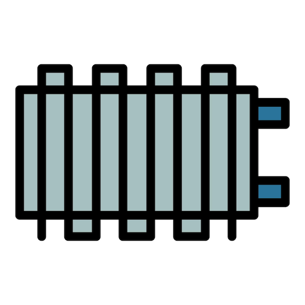 Vector de contorno del icono del calentador de pared Radiador eléctrico Control de calefacción de color plano