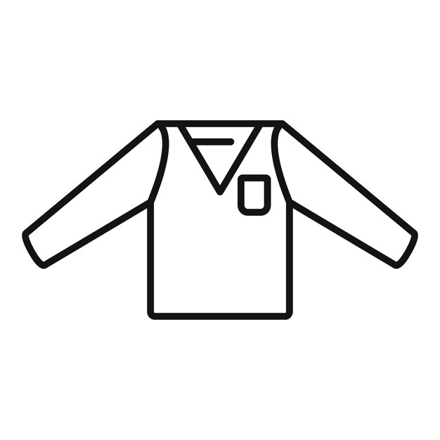 Vector de contorno de icono de camisa japonesa Uniforme de estudiante Código infantil