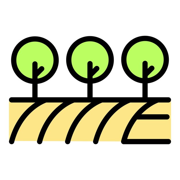 Vector de contorno de icono de campo de Bielorrusia Día de la ciudad Mapa de turismo de color plano