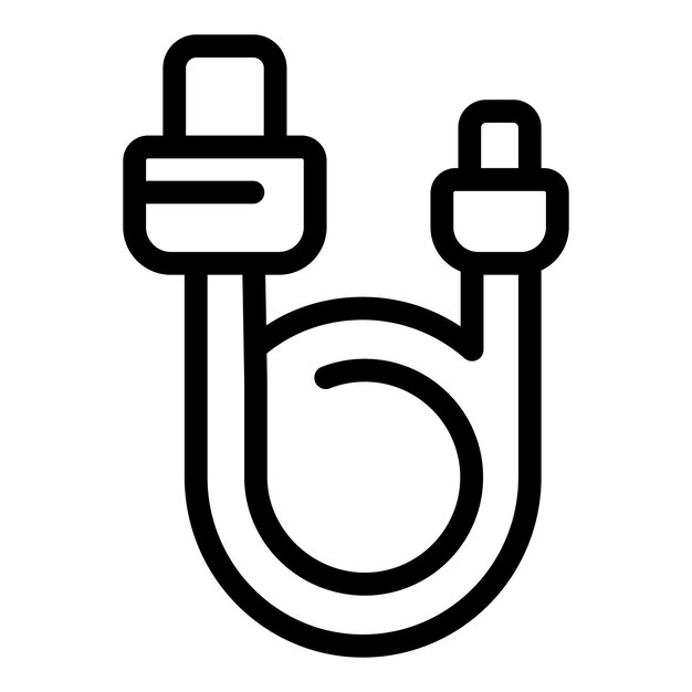 Vector de contorno del icono del cargador del teléfono Dispositivo de banco de energía