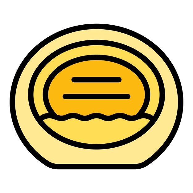 Vector de contorno del icono de la casa de la canasta de gatos Juguete para mascotas Color plano de la casa del alimento