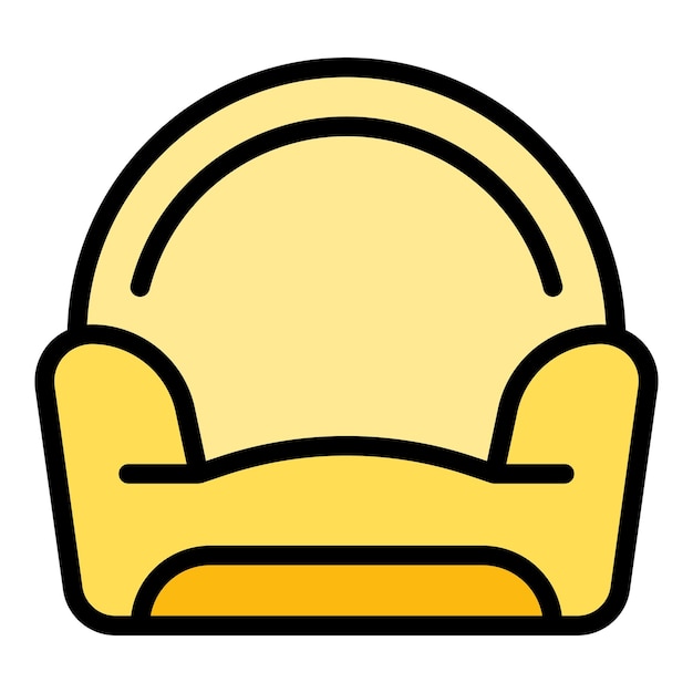 Vector de contorno del icono de la casa de mascotas de algodón Juguete de gato Tienda de muebles de color plano