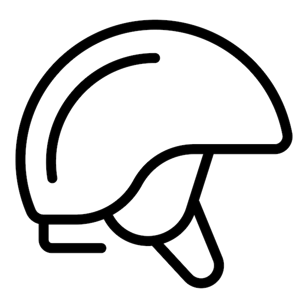 Vector de contorno del icono del casco de esquí de nieve Equipo de vacaciones