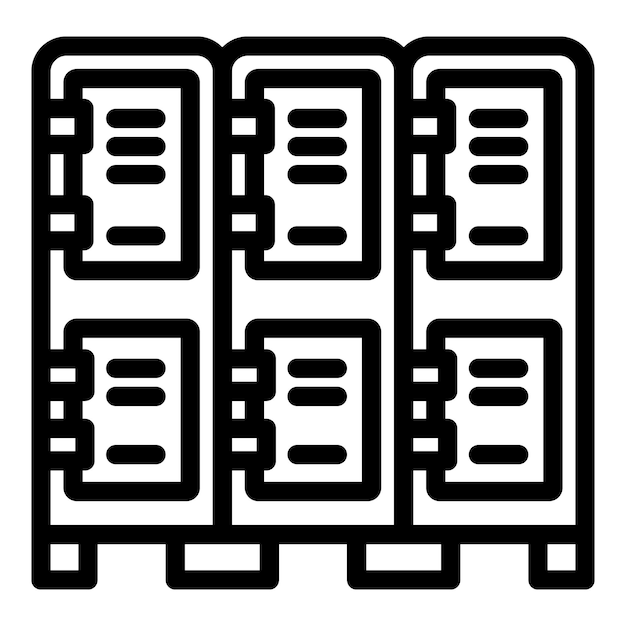 Vector de contorno de icono de casillero escolar Máscara facial Seguridad del estudio