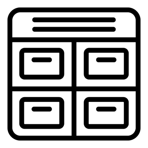 Vector de contorno del icono del casillero postal Caja de correos automatizada