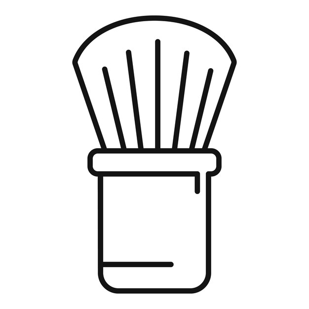 Vector de contorno del icono del cepillo cosmético para la piel Salón de belleza