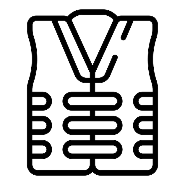 Vector de contorno de icono de chaleco marino Deporte verano Playa esquí