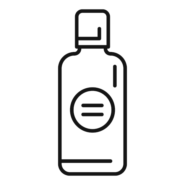 Vector de contorno del icono del champú de cuidado Cabellos de moda lindos