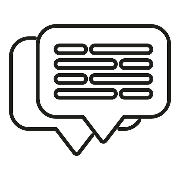 Vector de contorno de icono de chat Mensaje web Línea de voz