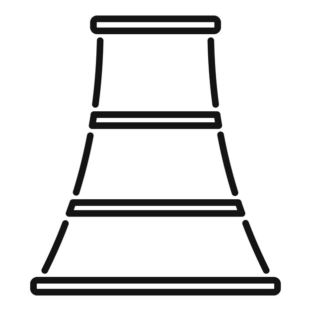 Vector de contorno de icono de chimenea grande Fábrica de humo Pila de carbono
