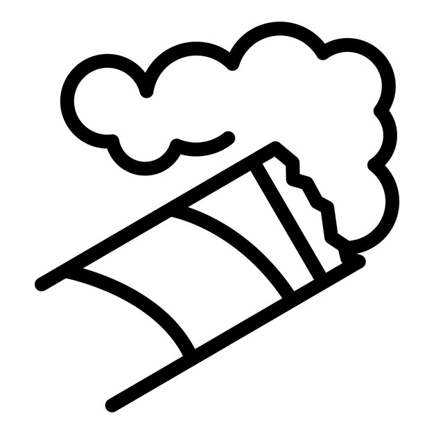 Vector de contorno de icono de cigarro fumado Humo de tabaco Humo de filtro