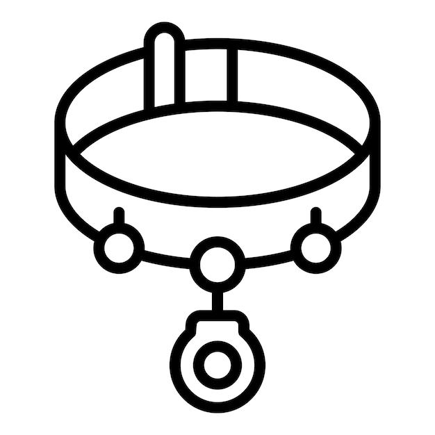 Vector de contorno del icono del cinturón de mascotas Perro cachorro Spa para perros
