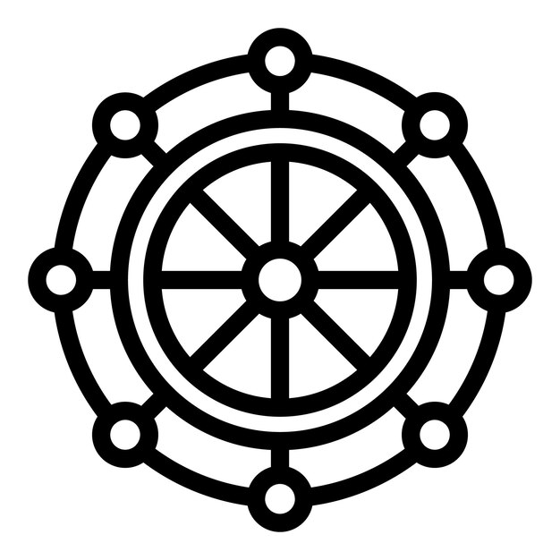 Vector de contorno de icono de círculo creativo Triste problema Alternativa rota