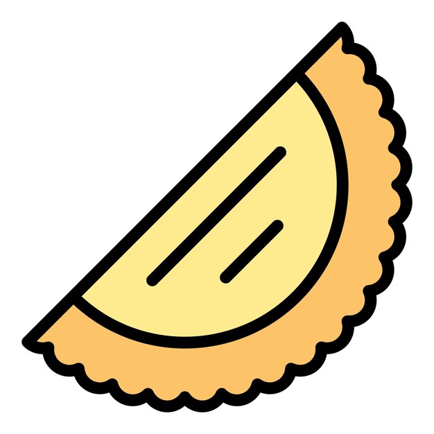 Vector de contorno de icono de la cocina de Azerbaiyán Comida baklava Color plano del plato de la comida