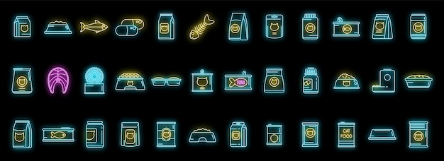 Vector del contorno del icono de la comida para gatos Alimentos enlatados