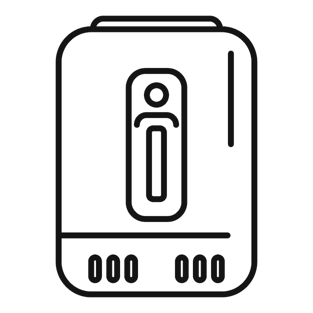 Vector de contorno del icono del concentrador de oxígeno de tratamiento Persona de atención médica