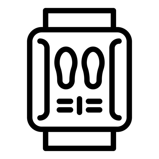 Vector de contorno del icono del contador de reloj caminante Banda de seguimiento de pasos
