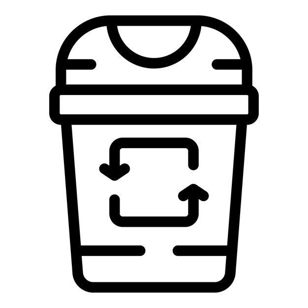 Vector de contorno del icono del contenedor de residuos Reciclaje de basura