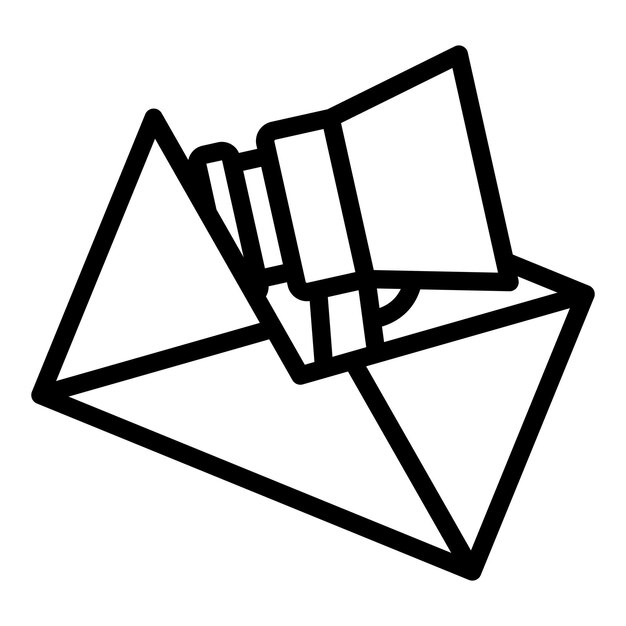Vector de contorno de icono de contenido de correo Plan de medios SEO digital