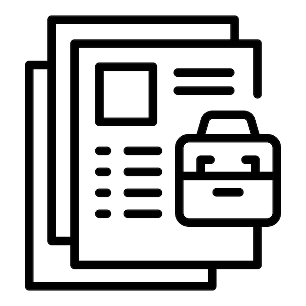 Vector de contorno de icono de contrato de comercio justo Mostrar hoja Insignia del centro