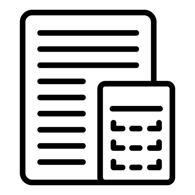 Vector de contorno de icono de contrato de SEO Búsqueda de sitio Elemento de gráfico