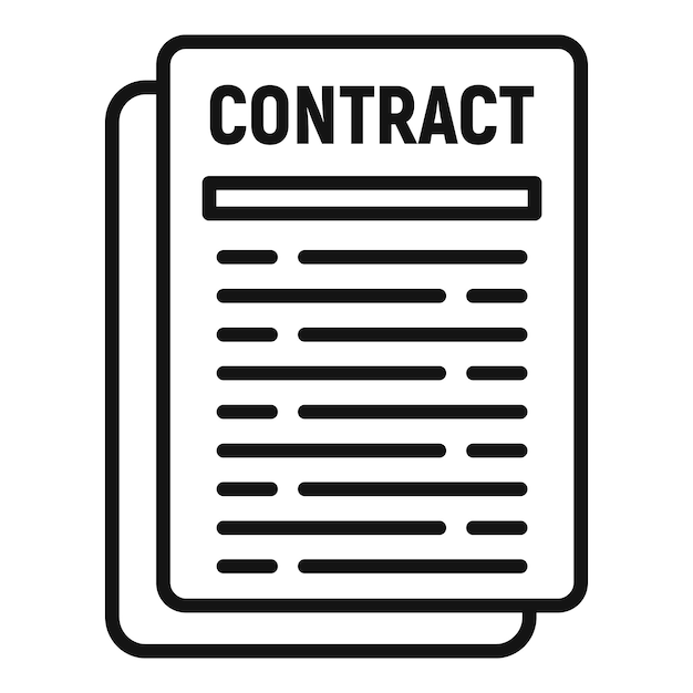 Vector de contorno de icono de contrato de vendedor Servicio de agente Soporte de llamada